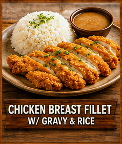 Chicken Breast Fillet W Gravy & Rice